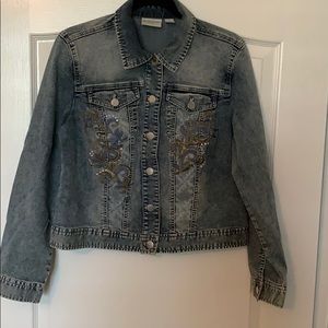 Chico’s platinum Faded denim Jacket